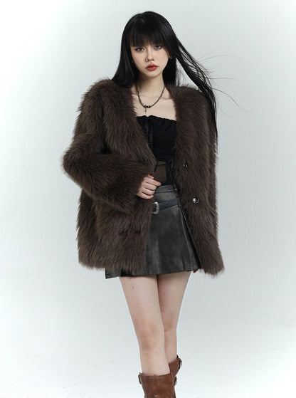 grass fur coat jacket