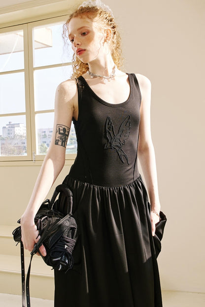 Swallow Embroidered Summer Dress