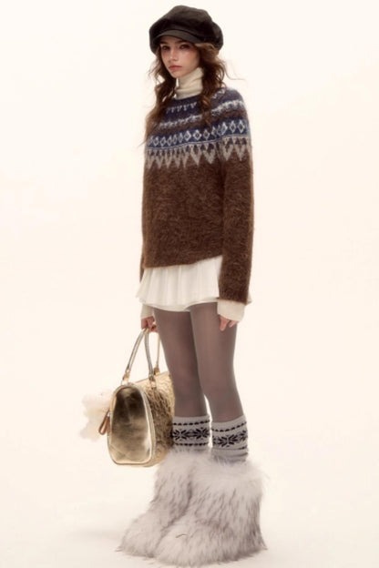 Wool Blend Fair Isle Sweater