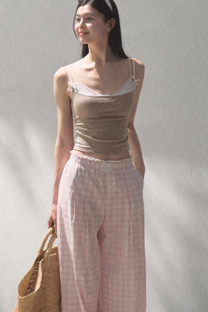 Wide-Leg Tencel Hemp Pants Set-Up