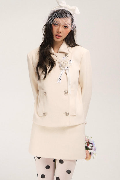 Flight Diary Woolen Jacket & Skirt Set-Up