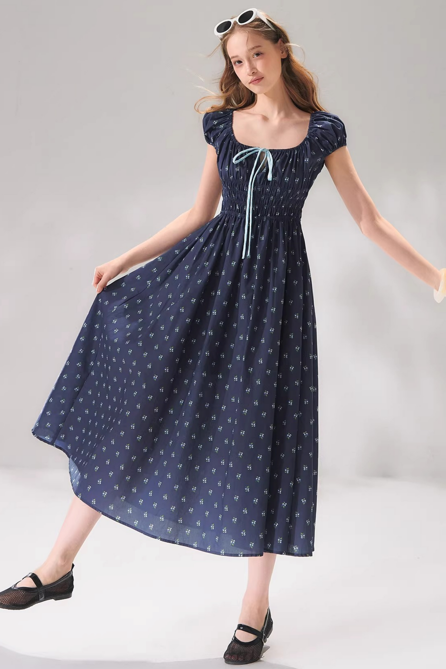 Floral Bow Long Dress