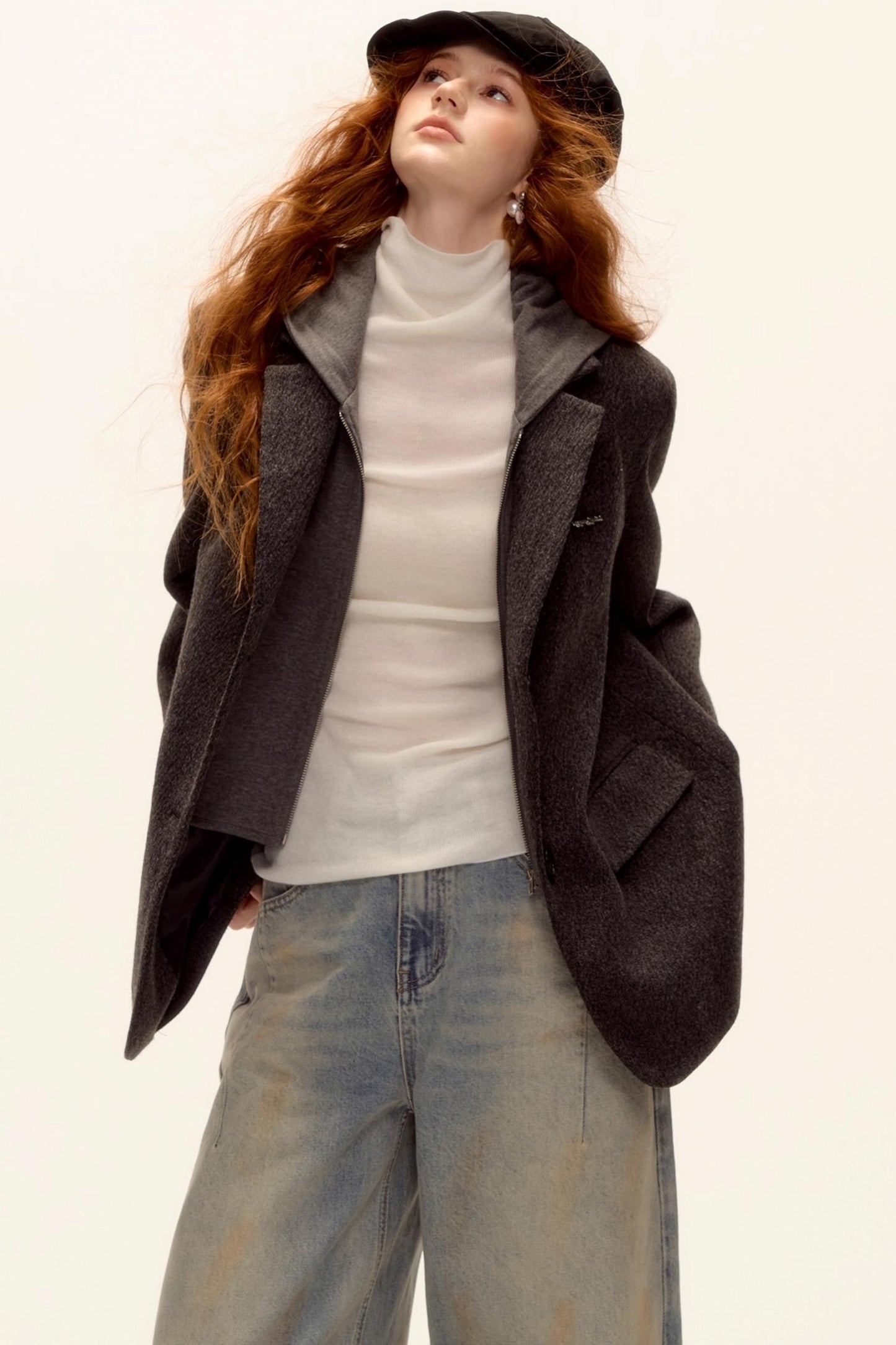 Wool-Blend Turtleneck Top