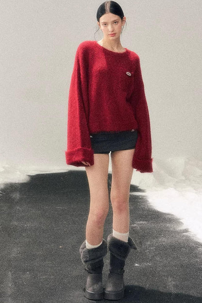 Winter Mohair Red Sweater