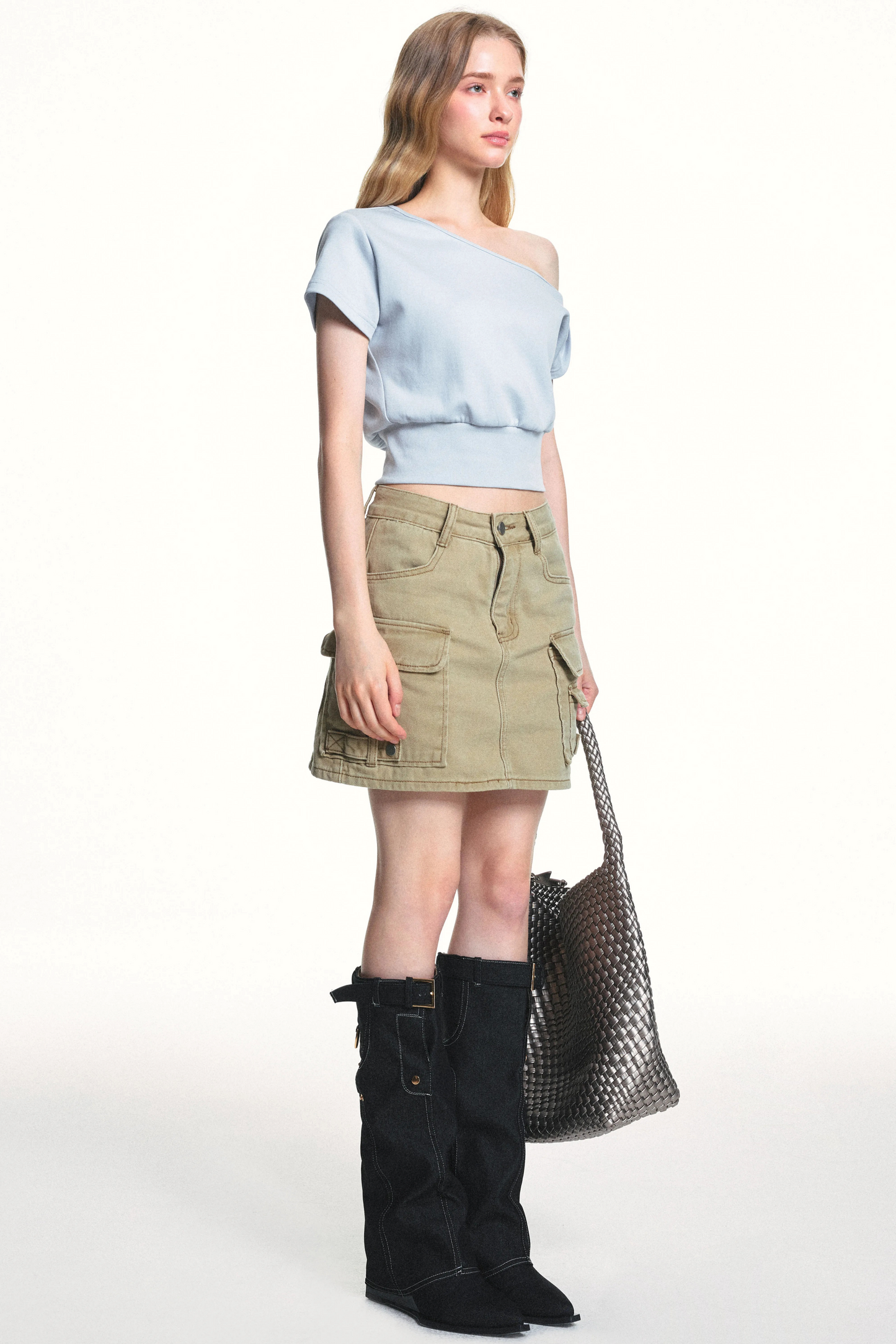 Retro Washed Slimming Denim Skirt