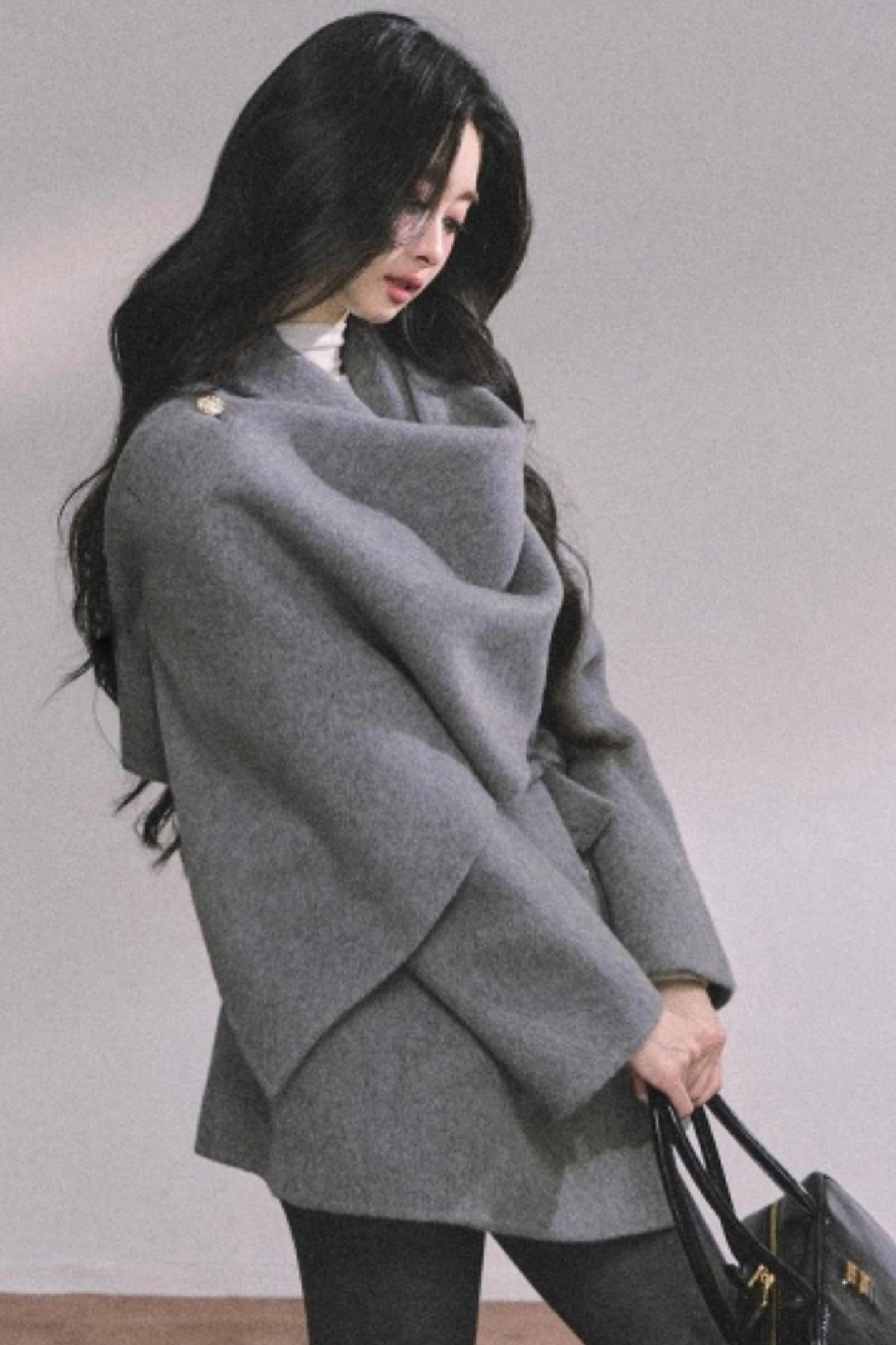 Winter Plaid Wool Coat