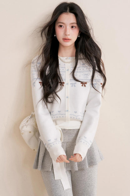 Pure Hand-Painted Jacquard Crew Neck Sweater