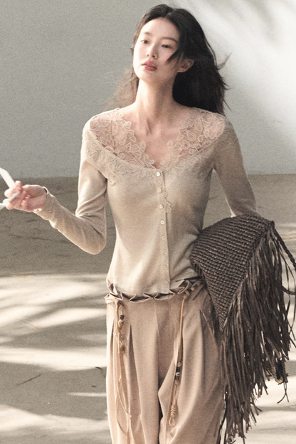 Lange Hose aus plissiertem Mikro-Samt