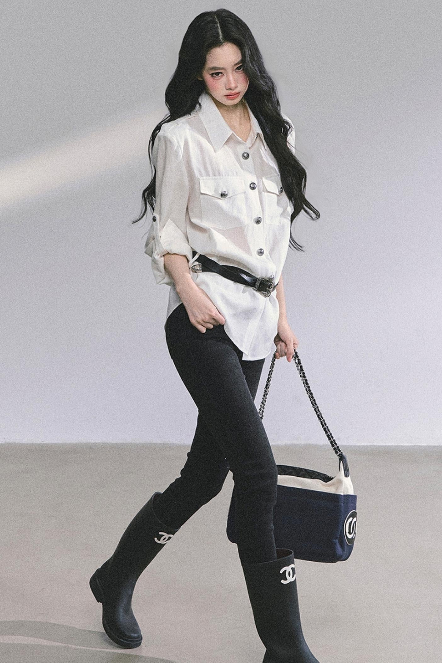 Autumn White Polo Shirt & Pants Set-Up