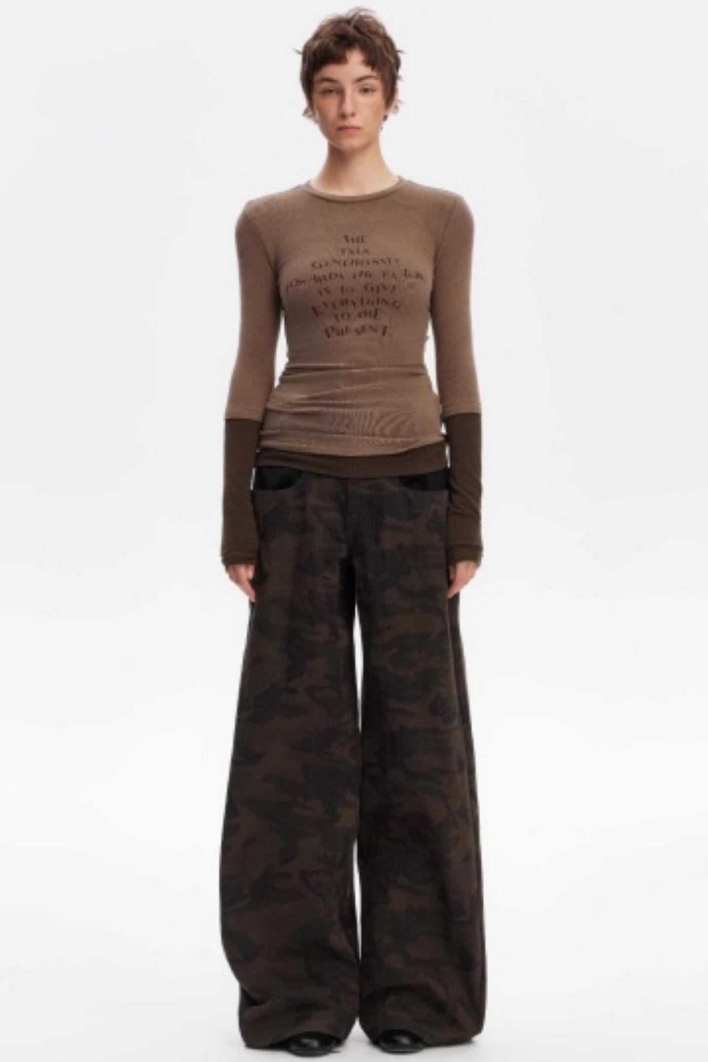 Layered Letter Print Top