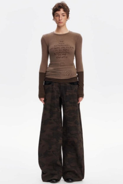 Layered Letter Print Top