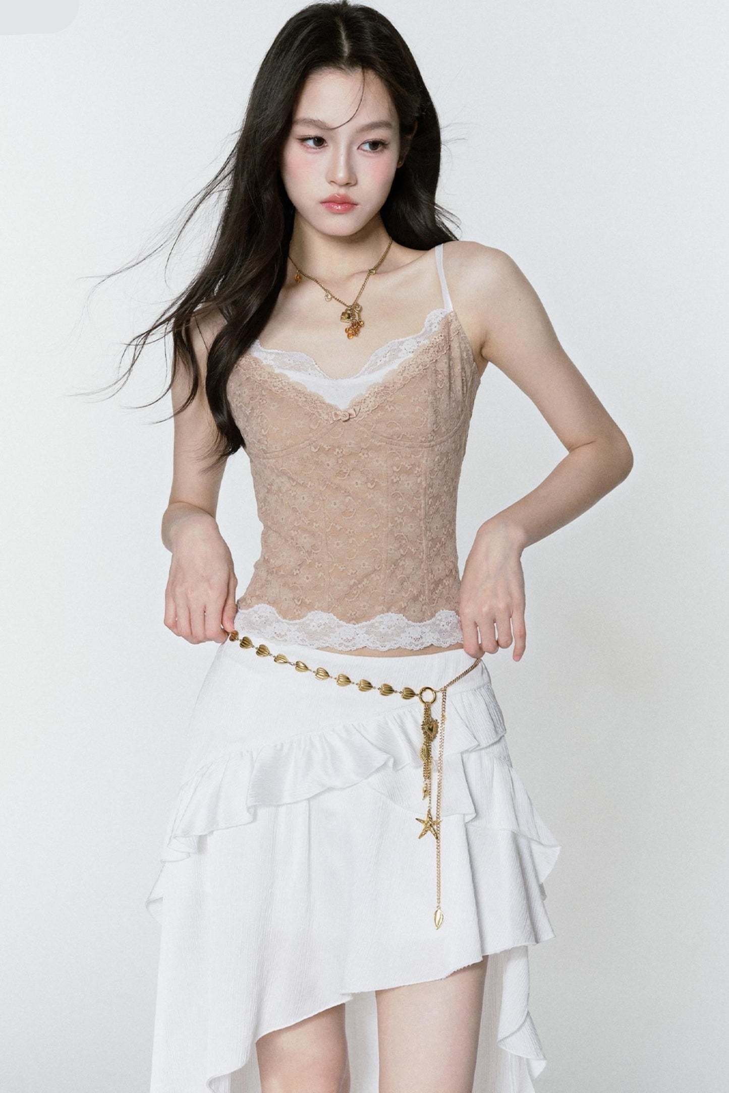 Ruffle Halter Bustier Top Set-Up