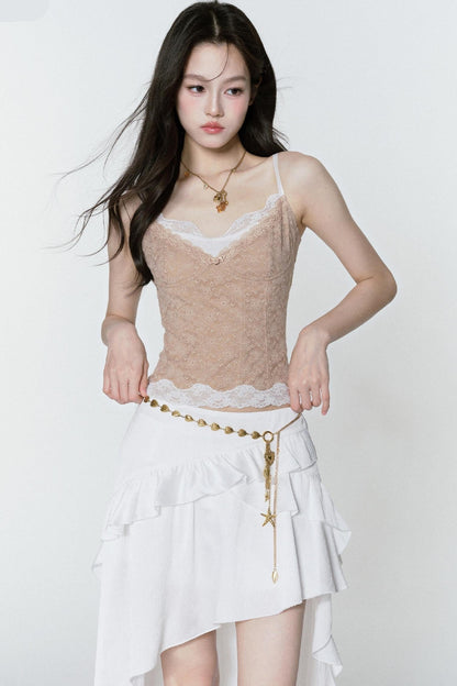 Ruffle Halter Bustier Top Set-Up