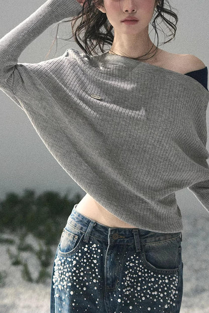 The Ashes Schulterfreies Strick-Oberteil