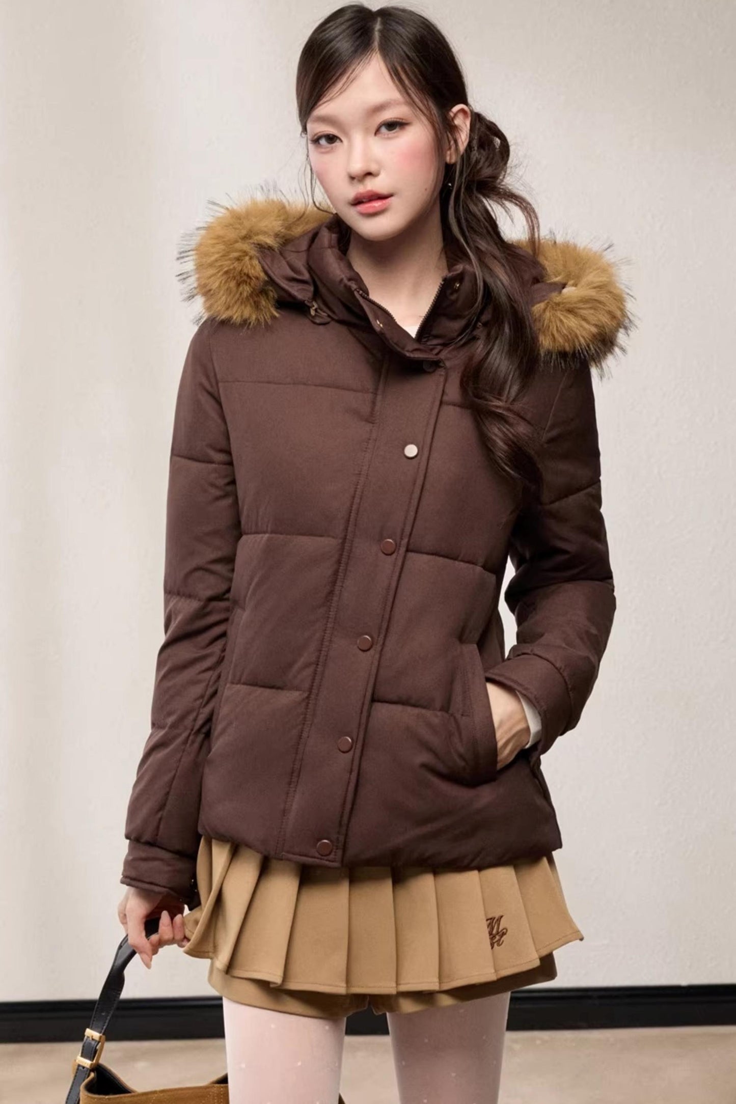 Stand-Up Fur Collar Down Jacket
