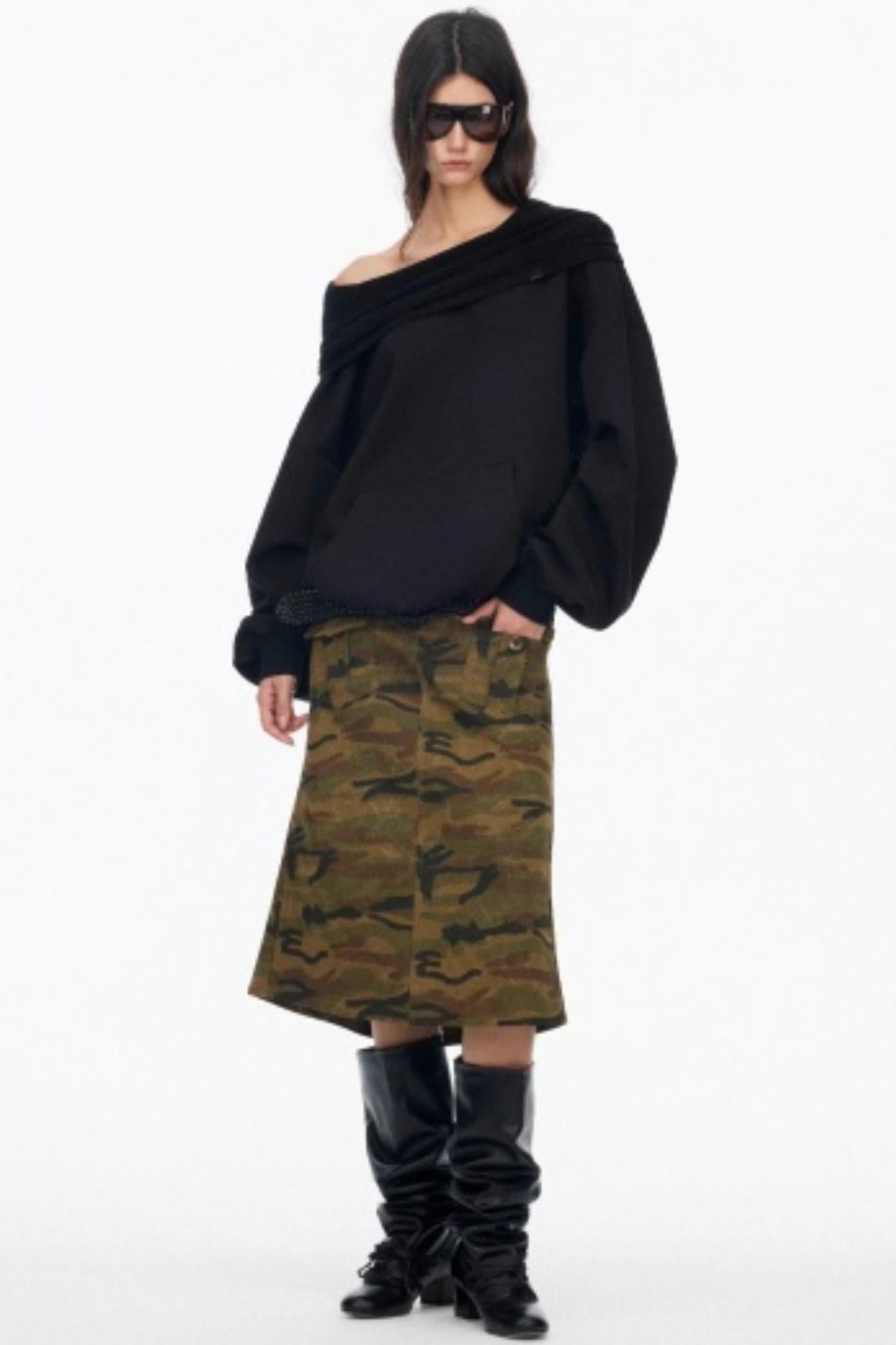 Vintage Camouflage Slimming Mermaid Skirt