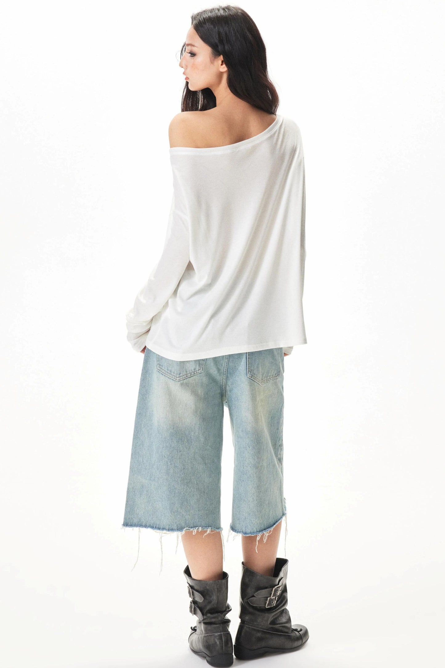 Retro Ripped Denim Shorts