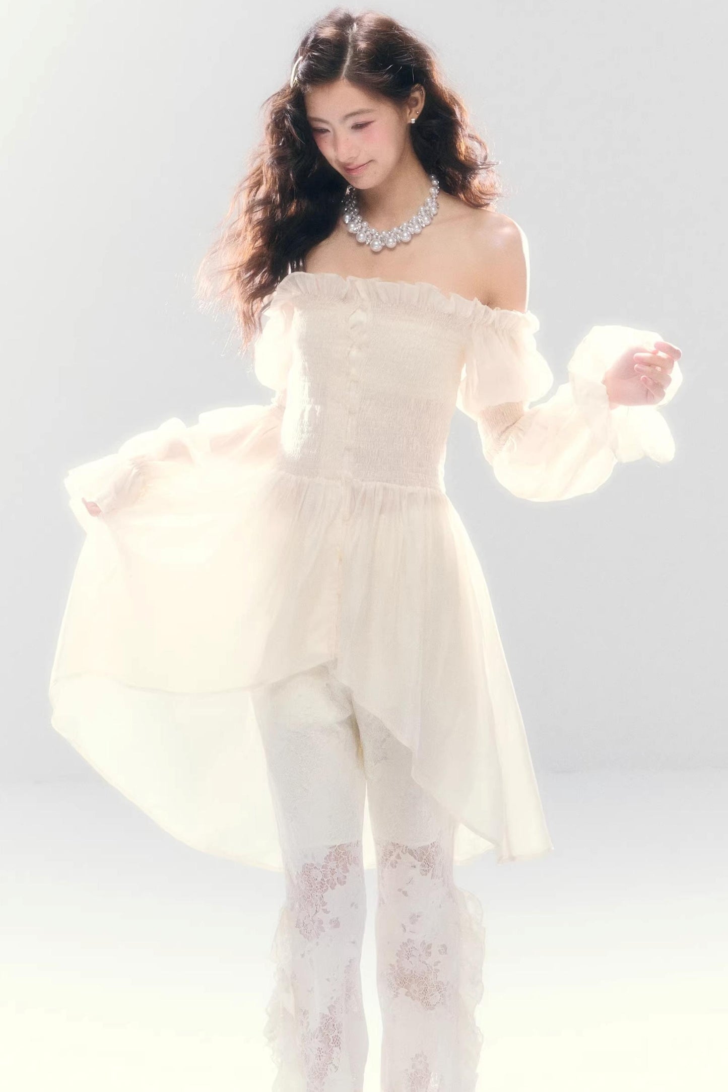 Misty French Ruched Dress