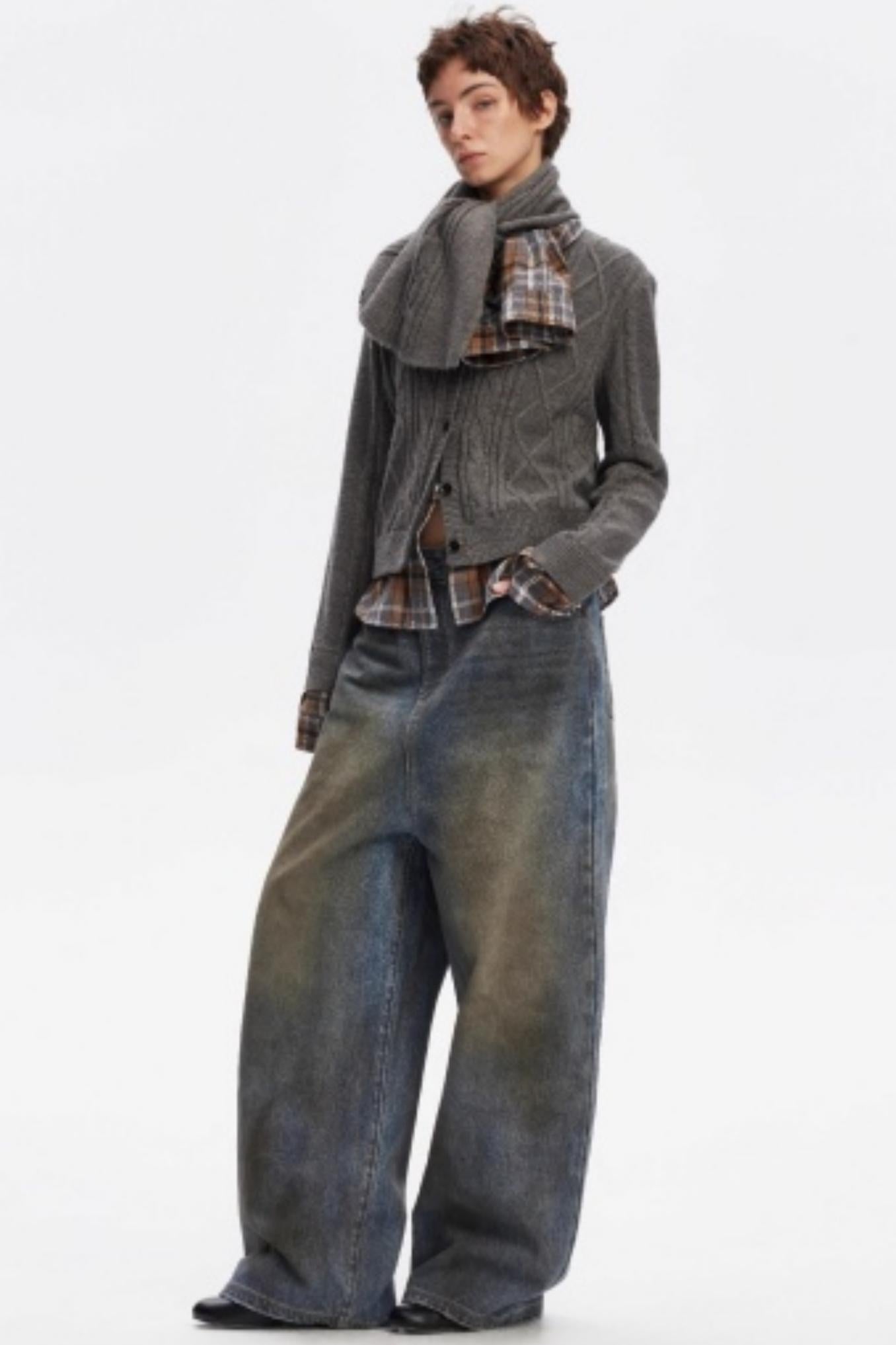 Wool Twist Cardigan Sweater Set-Up