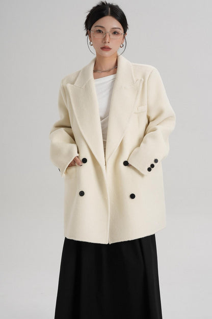 Medium-Length Temperament Wool Coat