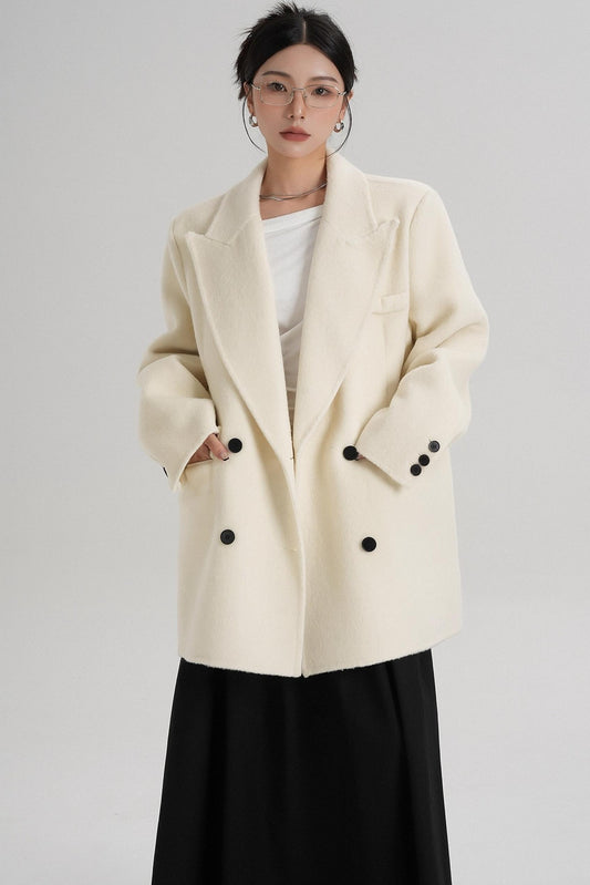 Medium-Length Temperament Wool Coat