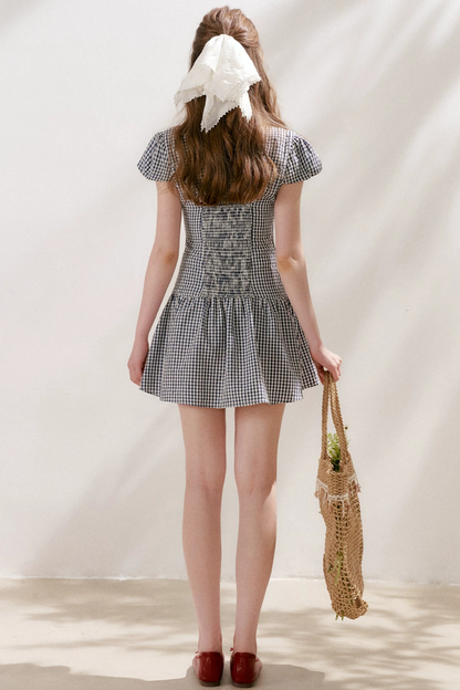 Lyocell French Lace Plaid Dress Set-Up