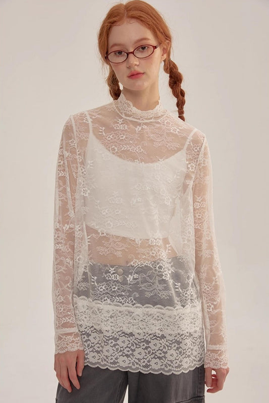 Spring Lace Sheer Top
