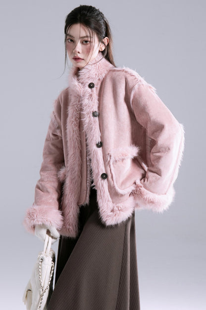 Frost Gray Reversible Fur Jacket