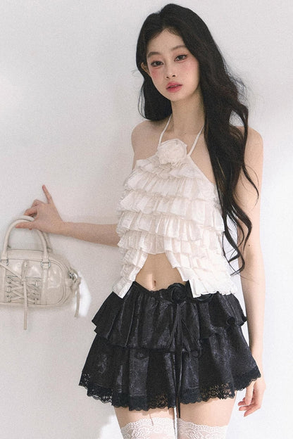 Floral Lace Bustier Skirt