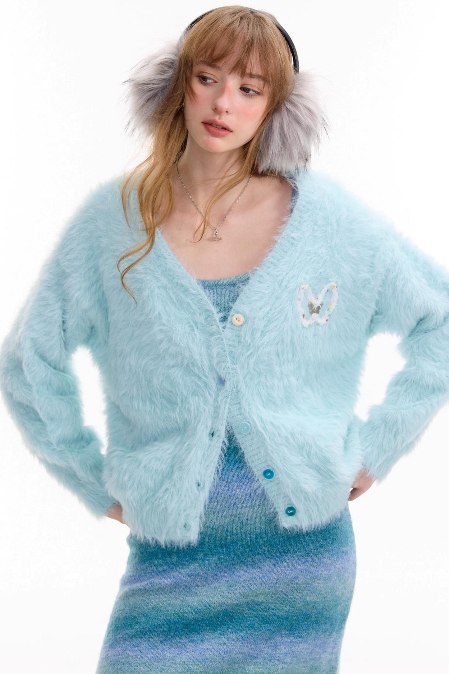 Lazy Butterfly Plush Cardigan