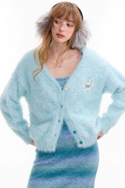 Lazy Butterfly Plush Cardigan