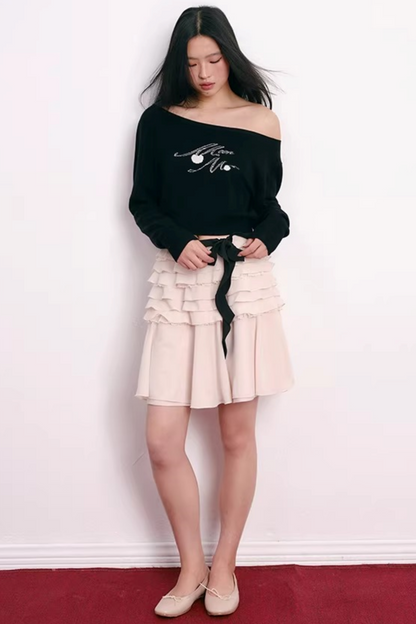 Cherry Jacquard Wool Top