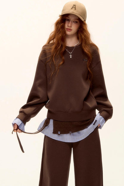 Plaid Patchwork Sweater Set-Up