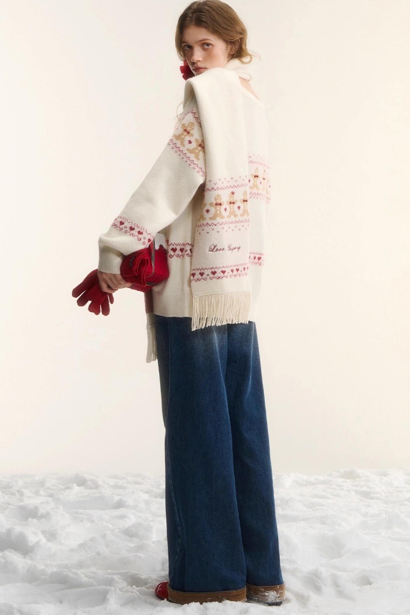 Gingerbread Man Fair Isle Sweater Set