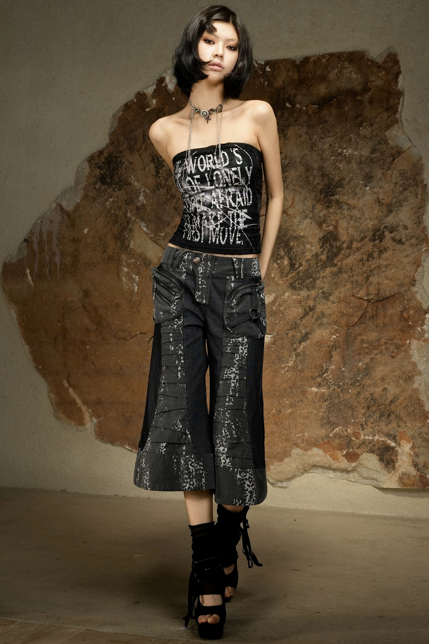 Punk Dark Flared Pants