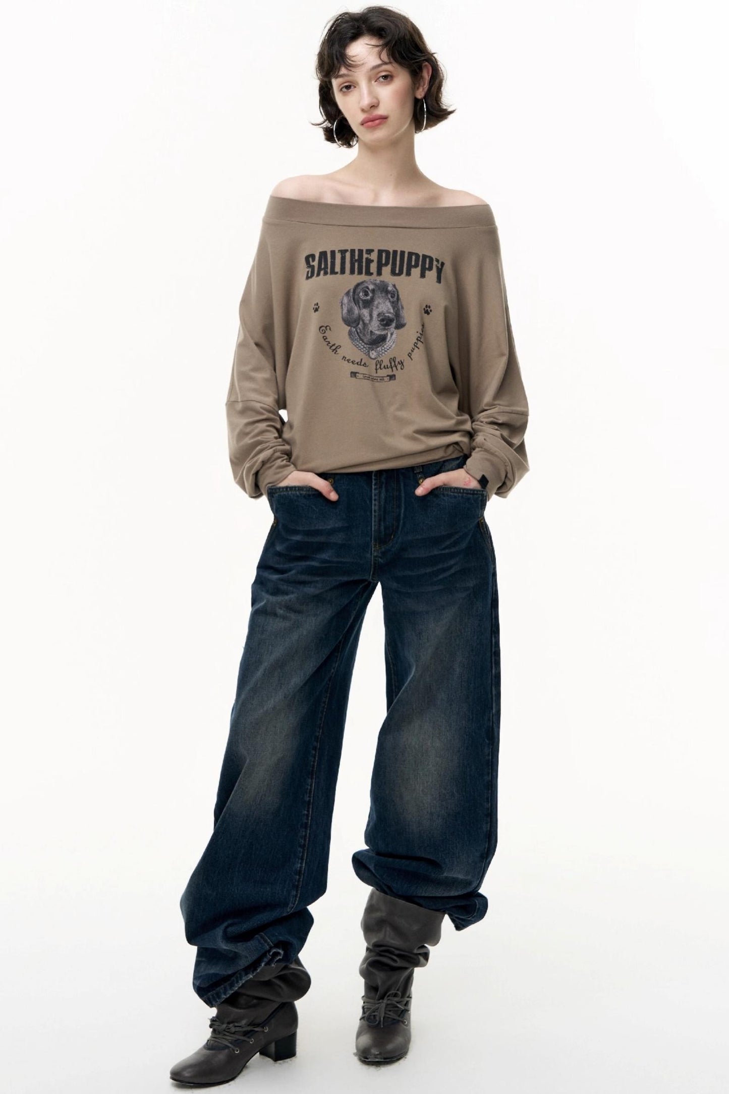 Puppy Print Long Sleeve T-shirt