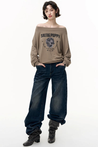 Puppy Print Long Sleeve T-shirt