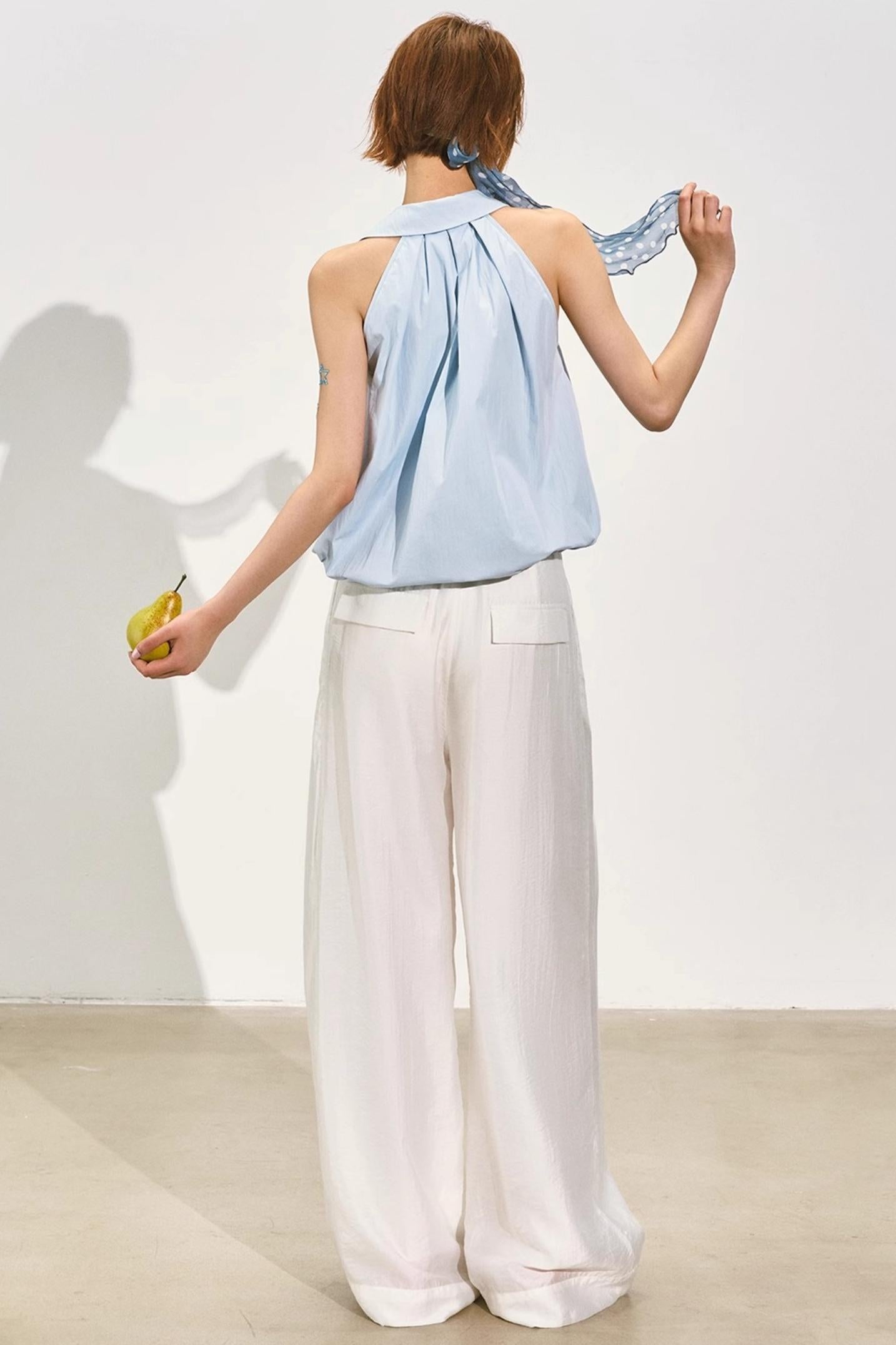 Pleated Organza Pants