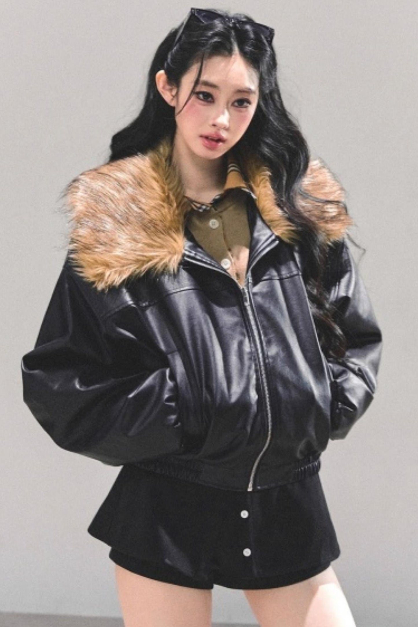 Fake Two Korean Long-Sleeve Knit Top