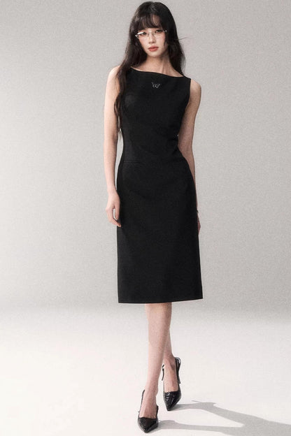 Siren schulterfreies graues Kleid