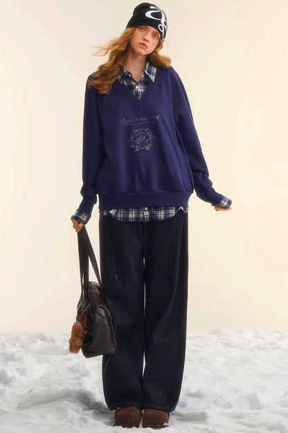 Brushed Distressed Retro Jeans