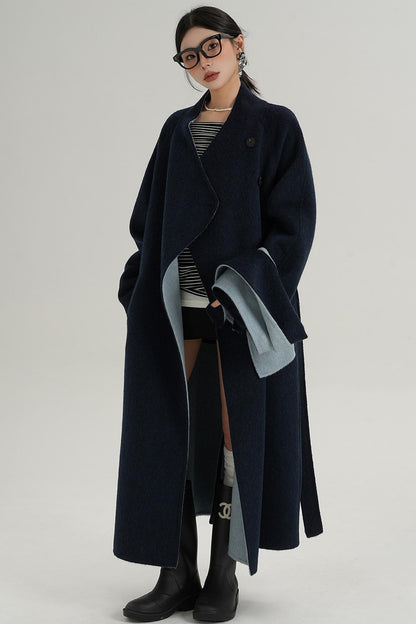 Reversible Long Wool Coat
