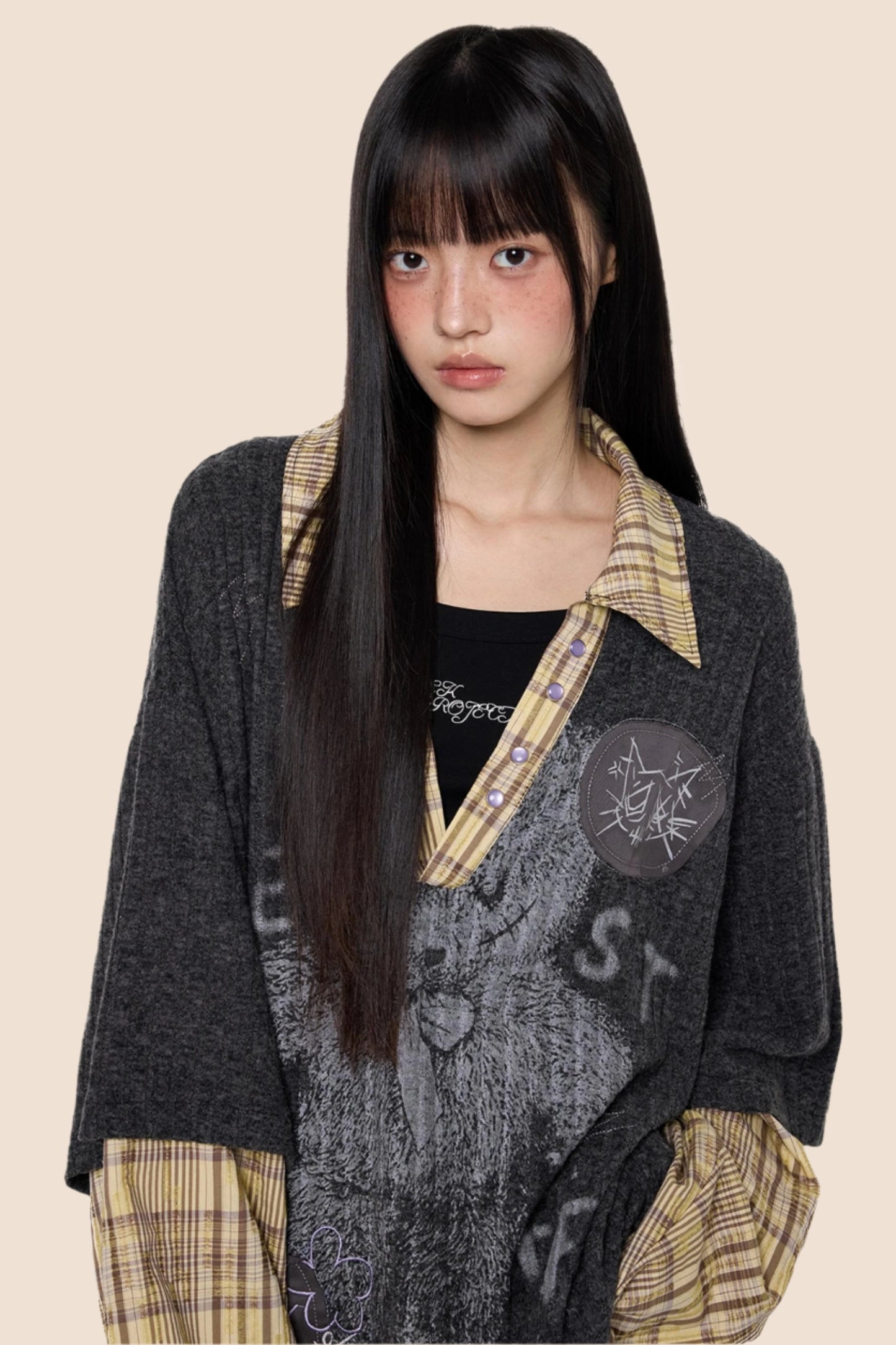 Graphic Knit Polo Shirt