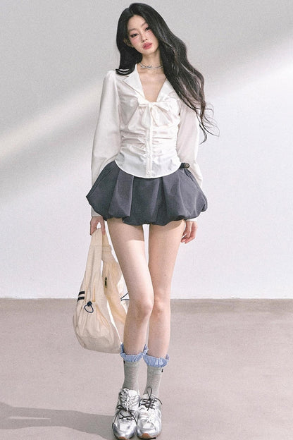 White Moonlight V-Neck Shirt