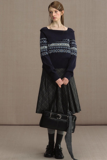 Nordic Preppy Style Fair Isle Sweater