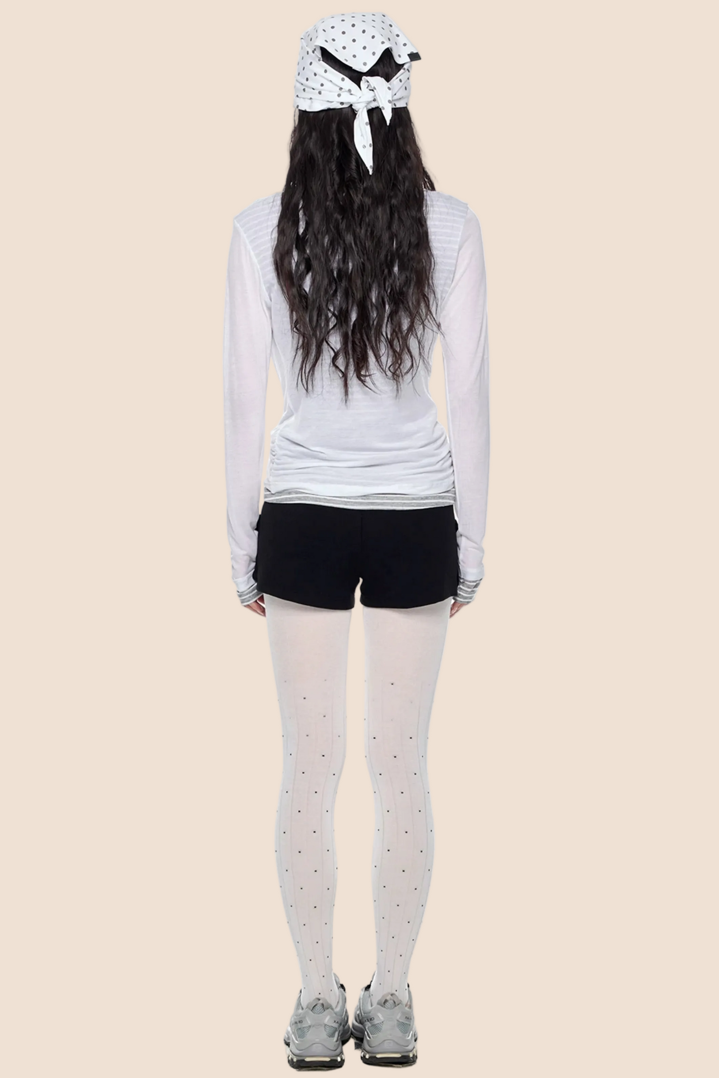 플레어 칼라 프린트 블라우스