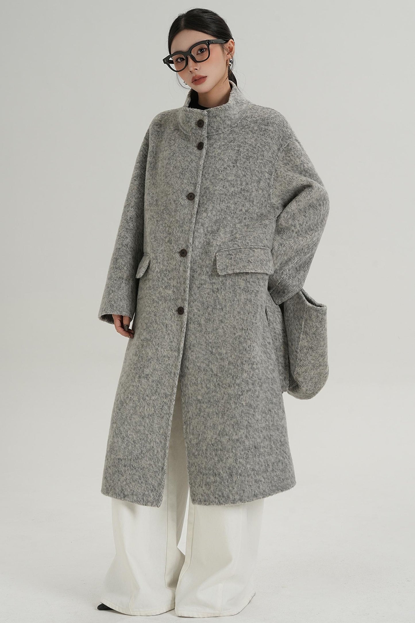 Temperament Stand-Up Woolen Jacket