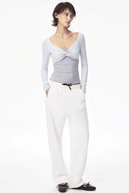 Color-Blocked Knot Design Top