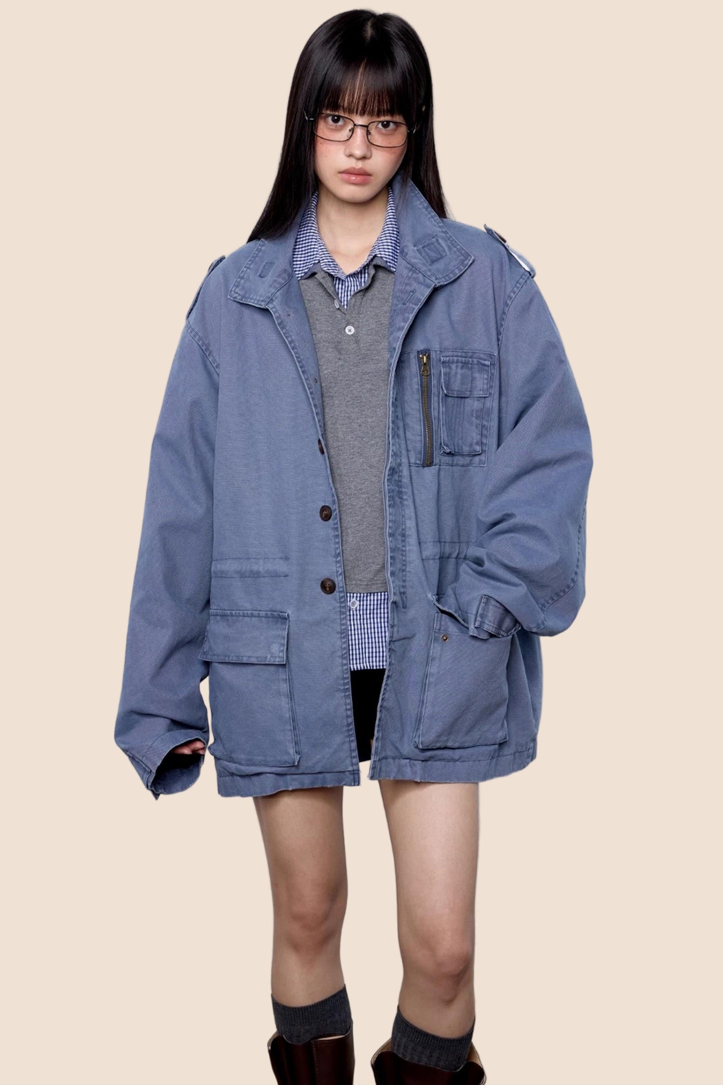 Vintage Cargo Zip Jacket