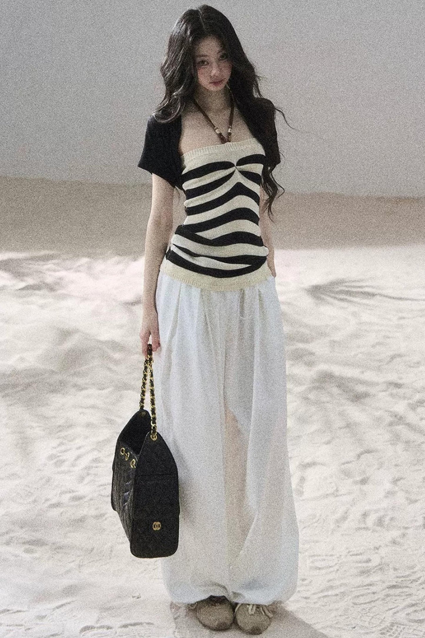 Flowing Twilight Striped Top Set